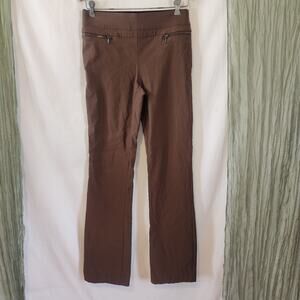 Violet  & Rose Brown Stretch  Zipper Front Pockets Straight Leg‎ Size 6